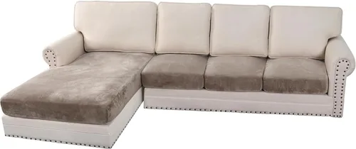 Vista 202 de H.VERSAILTEX Funda de cojín elástica de terciopelo para sofá, funda de cojín de felpa para cojines de silla, protector de muebles, cojín de asiento