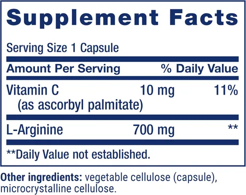 Vista 3 de Life Extension Cápsulas de L-Arginina - Suplemento de L-Arginina para hombres y mujeres con vitamina C - para apoyo del sistema inmunológico y salud