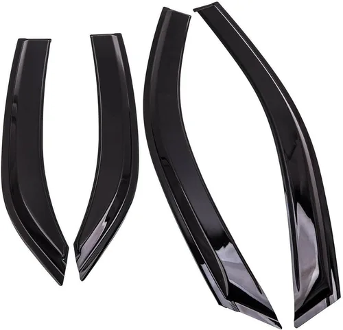 Vista 2 de 8 Pieces - Sun Rain Wind Deflectors Door Window Visors Outside Mount Channel Style Dark Smoke Tint for Chevy for Equinox 2010-2017
