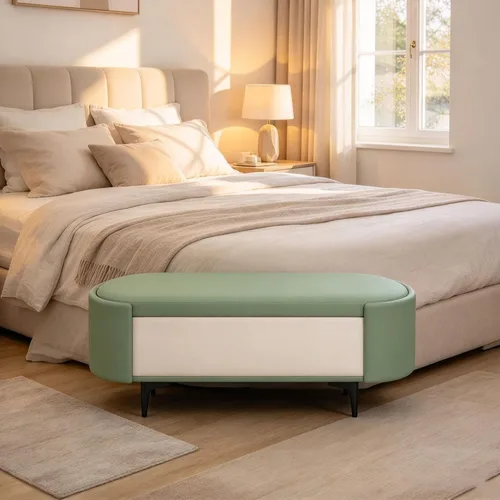 Vista 13 de Storage Bench for Bedroom,Entryway Ottoman with Seating,Edge Footrest Stool