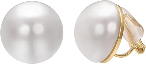 Vista 22 de Yoursfs Aretes de clip de perlas blancas grandes para mujer, chapados en oro de 18 quilates, hipoalergénicos, sin perforaciones, joyería brillante