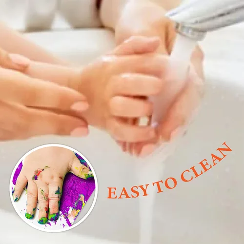 Vista 5 de Pintura de dedos lavable para niños pequeños, suministros de arte, regalo para pintura a mano de bebé, manualidades, no tóxica, 10 colores, 1.4 fl