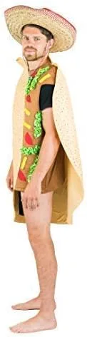 Vista 3 de Bodysocks - Disfraz de comida favorita, hamburguesa, perrito caliente, pizza, taco