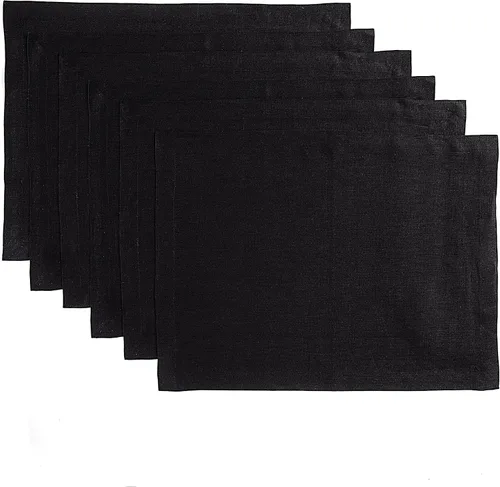 Vista 158 de Solino Home Juego de 4 manteles individuales blancos de 100 % lino puro de 14 x 14 pulgadas para invierno, San Valentín, primavera, Pascua, Fete