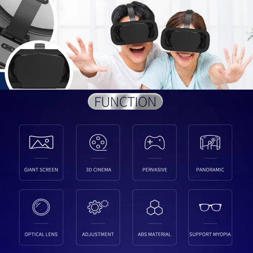 Vista 6 de Xiaokeis Auriculares de realidad virtual VR, gafas 3D, soporte de auriculares VR versión de 4.7-7 pulgadas, gafas de realidad virtual, auriculares