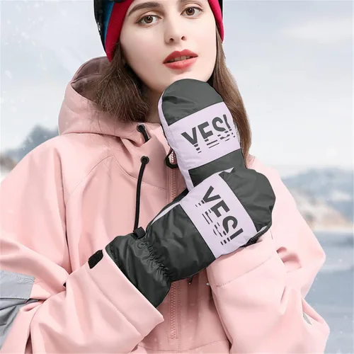 Vista 2 de Aniywn Guantes de esquí impermeables para invierno, guantes térmicos de invierno para hombres y mujeres, guantes de nieve para clima frío