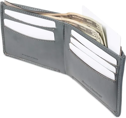 Vista 4 de Damen + Hastings Cartera RFID delgada plegable para hombre, Cartera plegable delgada Rfid