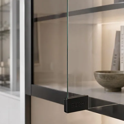 Vista 9 de Crapyt 4 piezas de cristal táctil magnético para puerta, abrazadera de puerta de 1.57 x 0.83 x 0.39 pulgadas Negro