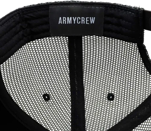 Vista 3 de Armycrew Gorra de Snapback de malla de pico plano en blanco XXL de gran tamaño Negro