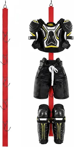 Vista 10 de Estante de secado de hockey, equipo de entrenamiento de hockey, organizador de accesorios de equipo deportivo portátil con 5 ganchos, regalos