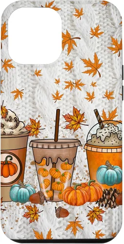 Vista 25 de iPhone 16 Thanksgiving Autumn Leaves Pumpkin Spice Knitted Print Phone Case