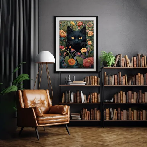 Vista 6 de Rompecabezas vintage de gatos para adultos de 1000 piezas en adelante, colección de rompecabezas de flores de PICKFORU animales y plantas