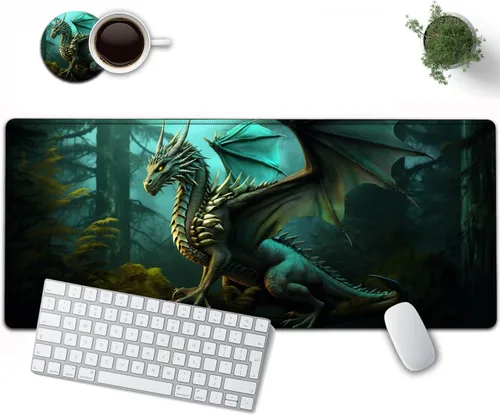 Vista 12 de Alfombrilla de mouse grande de 31.5 x 11.8 pulgadas, extendida para juegos con bordes cosidos, protector de alfombrilla de mouse XXL, base de goma