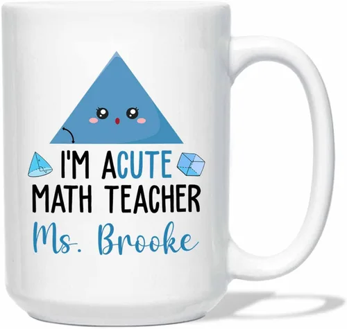 Vista 22 de Taza de cerámica blanca personalizada con nombre "A Day Without Math Is Like Just Kidding I Have No Idea", taza de café personalizada
