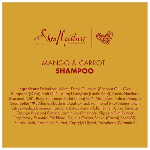 Vista 18 de SheaMoisture Champú extra nutritivo para el cuidado del cabello para niños Mango Zanahoria con manteca de karité 8 oz