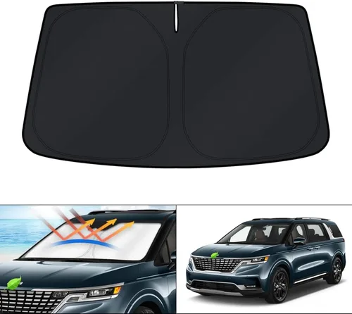 Vista 286 de KUST - Parasol plegable para parabrisas para BMW X1 E84, accesorios 2011 2012 2013 2014 2015, protector de visera de sol ajustable que bloquea