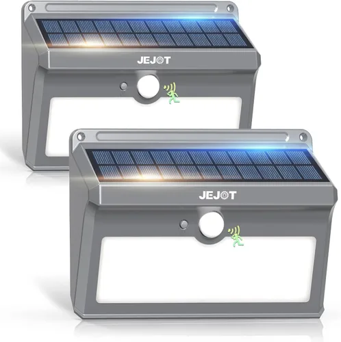Vista 18 de JEJOT Paquete de 6 luces solares con sensor de movimiento para exteriores, impermeables, 270° de ángulo amplio, 3 modos, luces solares de pared