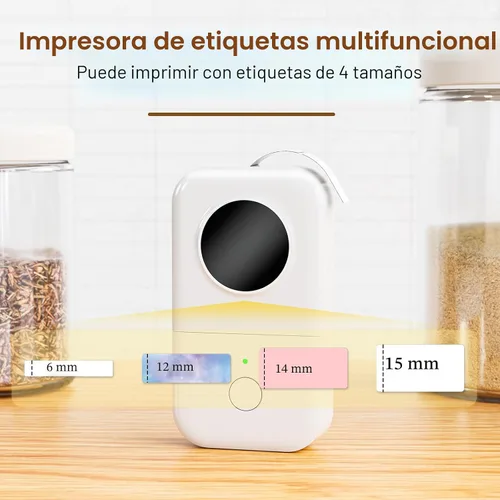 Vista 3 de Phomemo D30 - Etiquetadora inalámbrica Bluetooth, pequeña, de bolsillo, para teléfonos inteligentes, con cinta, impresora térmica directa