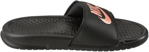 Vista 4 de Nike Sandalias Benassi Just Do It Slide para mujer (NEGROROSEORO, numeric_7), Negro, rosa, oro