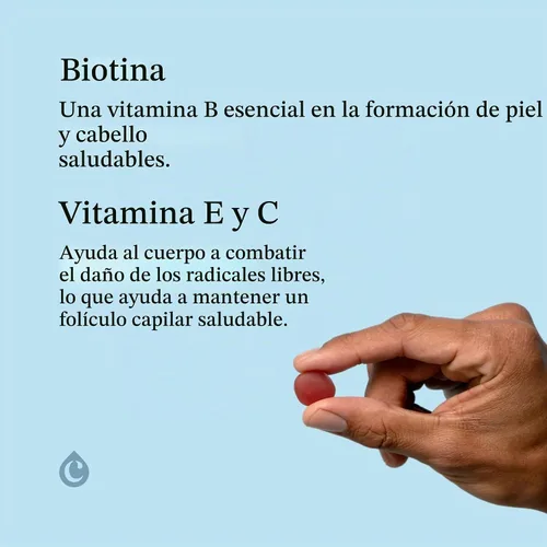 Vista 2 de Gomitas biotina para el cabello, multivitamínico, sabor a cereza, 60 unidades, suministro para 30 días