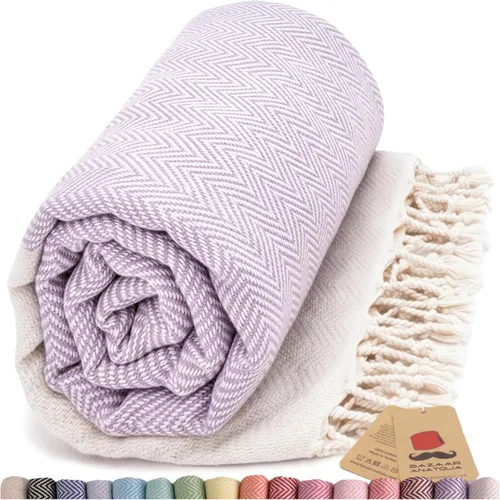 Vista 19 de Toalla de baño turca, 100% algodón, 71 x 39 pulgadas, beige arpa