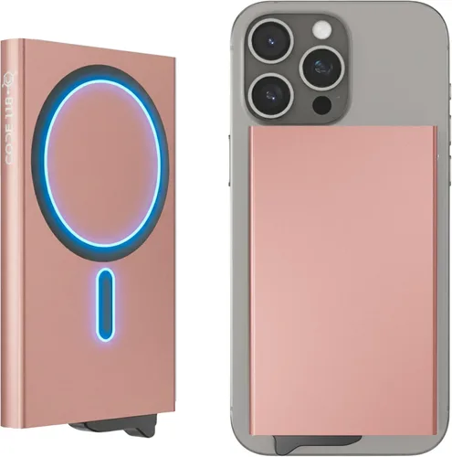 Vista 10 de CODE 118 Billetera – Billetera inteligente automática premium, bloqueo RFID, billetera de metal minimalista emergente para hombres, aluminio de 24K