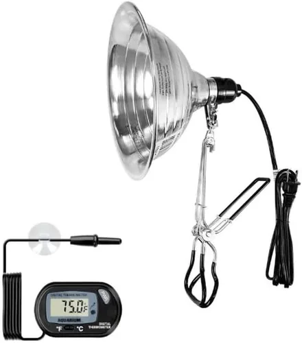 Vista 11 de Simple Deluxe Paquete de 1 lámpara de abrazadera con reflector de aluminio de 10.5 pulgadas y protector de bombilla de hasta 250 W, enchufe E26