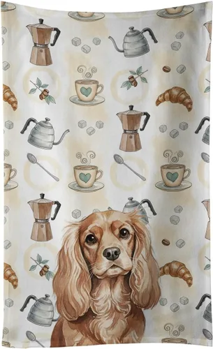 Vista 190 de Caroline's Treasures Afghan Hound - Toalla de cocina para barra de café, terciopelo frontal y lazo de algodón, lavable a máquina Sabueso afgano