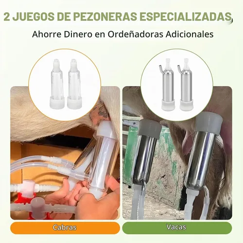 Vista 2 de Ordeñadora de cabra 2 en 1 mejorada de 14 litros, ordeñadora
