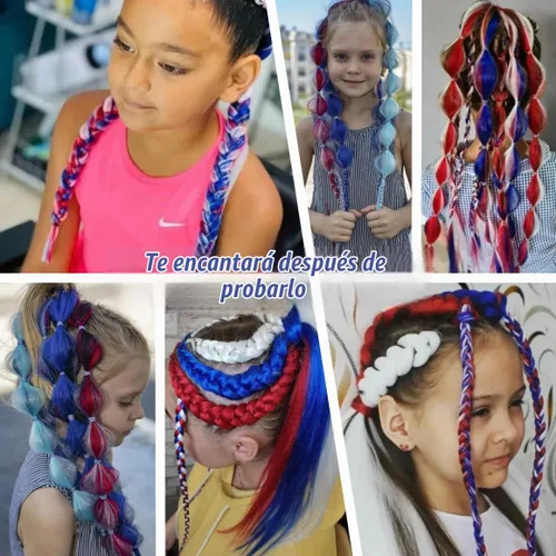 Vista 6 de Paquete de 2 extensiones de cola de caballo trenzada con extensión de cola