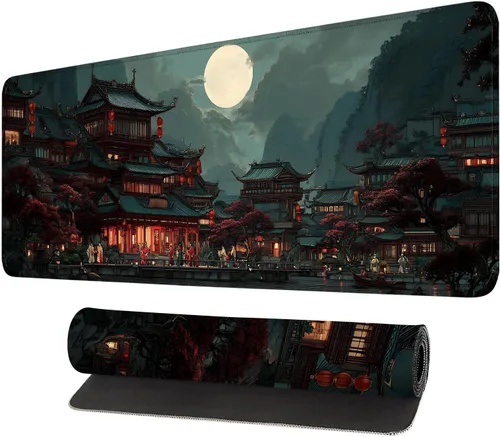 Vista 15 de Alfombrilla de mouse extragrande para juegos con base de goma antideslizante, impermeable para teclado, mouse y oficina, perfecta para jugadores