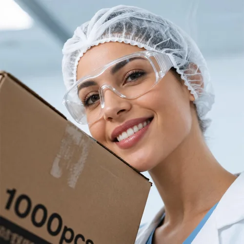 Vista 7 de Gorras Bouffant desechables, red de pelo de 21 pulgadas, tapón elástico para servicio de alimentos, cubierta de cabeza para dormir (blanco-1000)