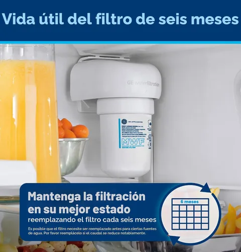 Vista 7 de GE MWF Filtro de agua para refrigerador, filtro de repuesto original, certificado para reducir el plomo, el azufre y más de 50 impurezas