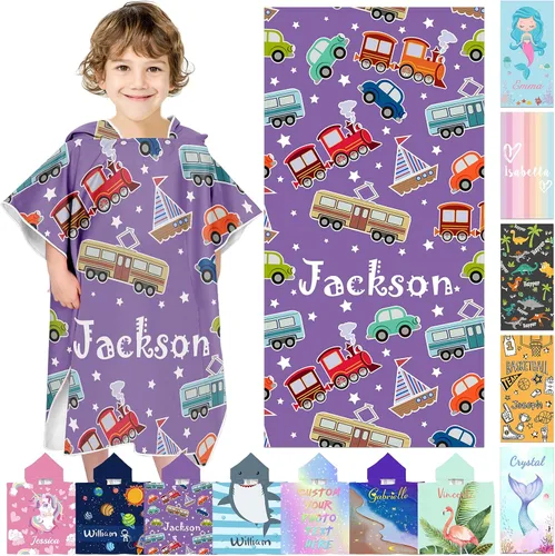 Vista 12 de Toallas de playa personalizadas para niños, toallas de playa personalizadas con nombres, regalos personalizados para niños pequeños, niñas