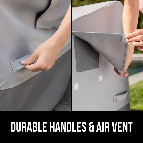Vista 4 de GORILLA GRIP Funda impermeable para silla de patio al aire libre, tamaño mediano, 30 pulgadas, juegos de fundas ajustables para muebles
