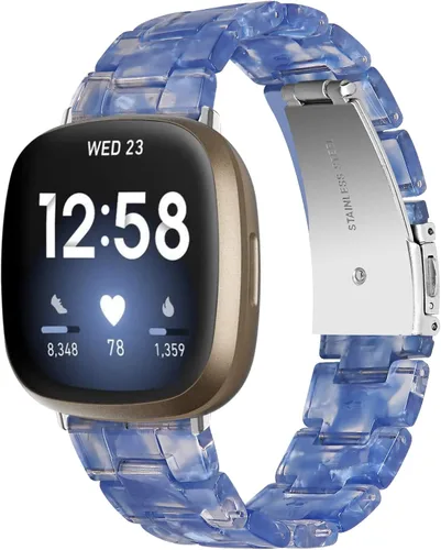 Vista 16 de Correa de reloj de resina compatible con Fitbit Versa 4/Sense 2/Versa 3/Sense 1, pulsera brazalete de moda ligera y ajustable de repuesto