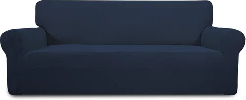 Vista 35 de PureFit Funda elástica para sofá biplaza, funda de sofá suave y antideslizante de jacquard de elastano, protector de muebles lavable con espuma