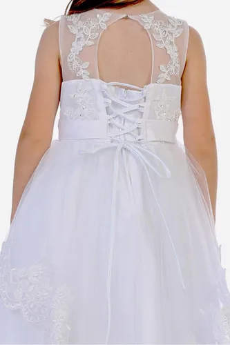 Vista 2 de SWEA Pea Lilli Vestidos de Primera Comunión para Niñas de 7 a 16 en longitud de té blanco