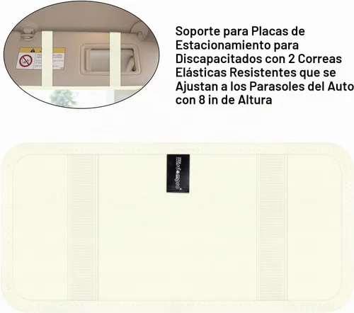 Vista 5 de Soporte de cartel para discapacitados para automóvil, parasol de automóvil, etiqueta de estacionamiento para discapacitados, color beige