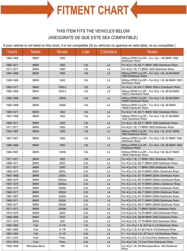 Vista 2 de Rotor distribuidor de repuesto para Mercedes VW 1600 2000 320 X19 190 220 E8