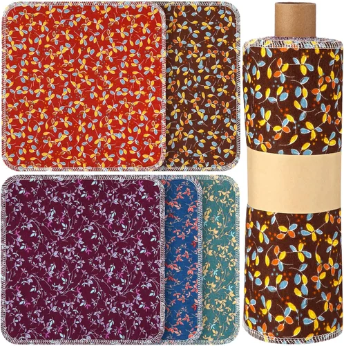 Vista 8 de VitalCozy 25 toallas de papel reutilizables de algodón reutilizables, absorbentes y lavables, con rollo de paños de cocina para cocina