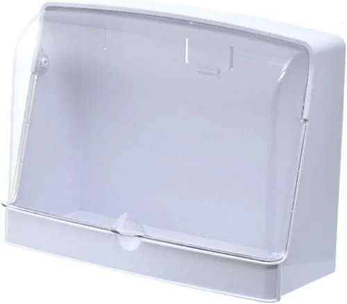 Vista 2 de FMURY - Percha de pared para baño, a prueba de polvo e impermeable, con solapa transparente, caja de almacenamiento para cosméticos, estante de Negro