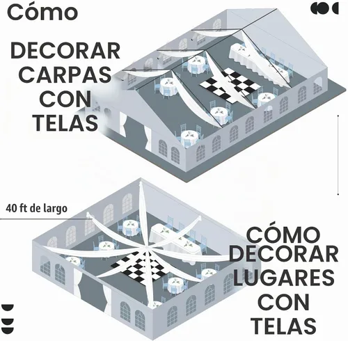 Vista 3 de Cortina de techo beige de 20 x 40 pies para bodas, 4 paneles sin arrugas, 40 pies de largo, cortinas drapeadas para bodas, cumpleaños y fiestas