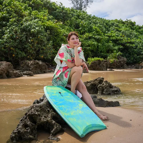 Vista 5 de ATUNAS Tablas de cuerpo, 33 a 43 pulgadas, bodyboard para playa con correa de muñeca, espuma sólida de PE/EVA impermeable de celda cerrada, surf