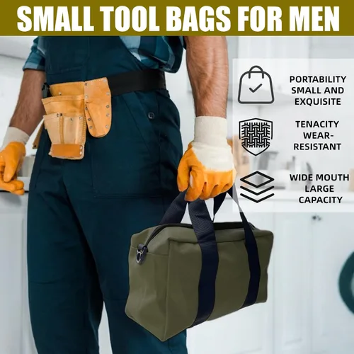 Vista 6 de BLIRITEL Bolsa de herramientas de boca ancha, bolsa de almacenamiento de herramientas de lona resistente, bolso de gran capacidad, organizador