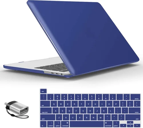 Vista 28 de IBENZER - Carcasa rígida de tacto suave para MacBook Pro de 13 pulgadas con Touch Bar y Touch ID, con funda de teclado y adaptador Type C