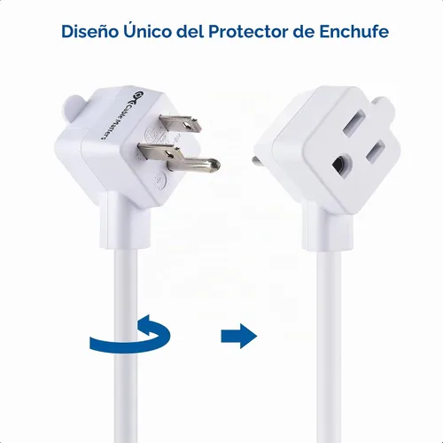 Vista 3 de Cable Matters Paquete de 2 cables de extensión cortos 13A 1625W de 2 salidas, 1 pie, color blanco
