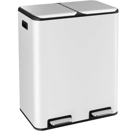 Vista 11 de ComfyCorner - Bote de basura de 16 galones (2 x 30 L) doble, bote de basura de cocina de acero inoxidable, papelera de reciclaje con caja de control