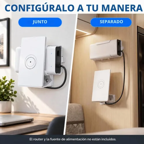 Vista 5 de XLTTYWL® Soporte de pared 2 en 1 para enrutador Starlink V5 y fuente de Blanco