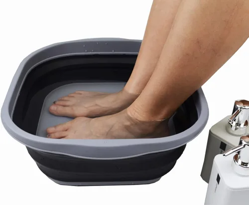 Vista 6 de SAMMART Juego de 2 tinas plegables de 10 litros (2.6 galones) - Tina plegable para platos - Lavabo portátil - Tina de plástico que ahorra espacio